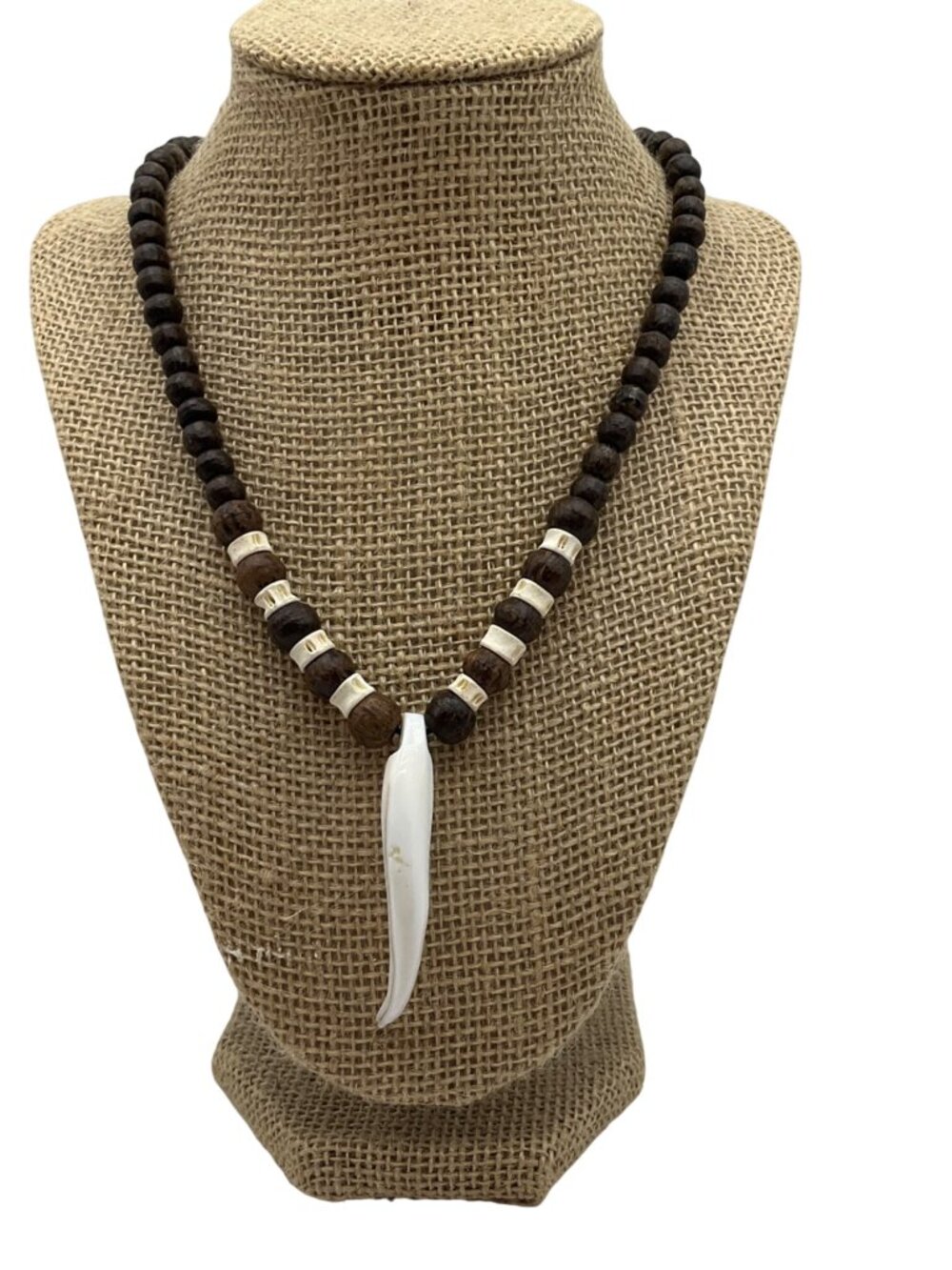 New Artisan Handmade Unisex Wooden Necklace Faux Horn Tribal Ethnic Boho Western